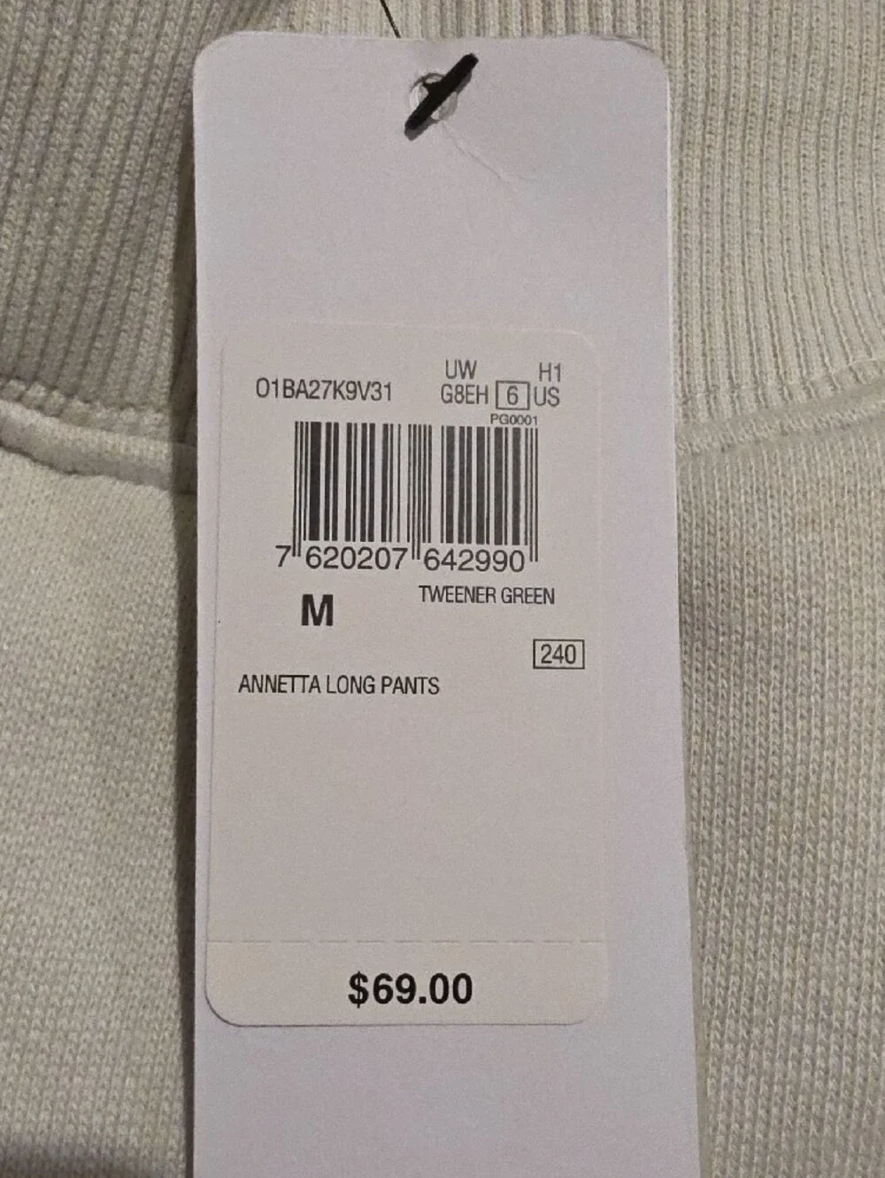 Women's Light Mint Hooded Sweatshirt & Jogger Set -Brand- GUESS